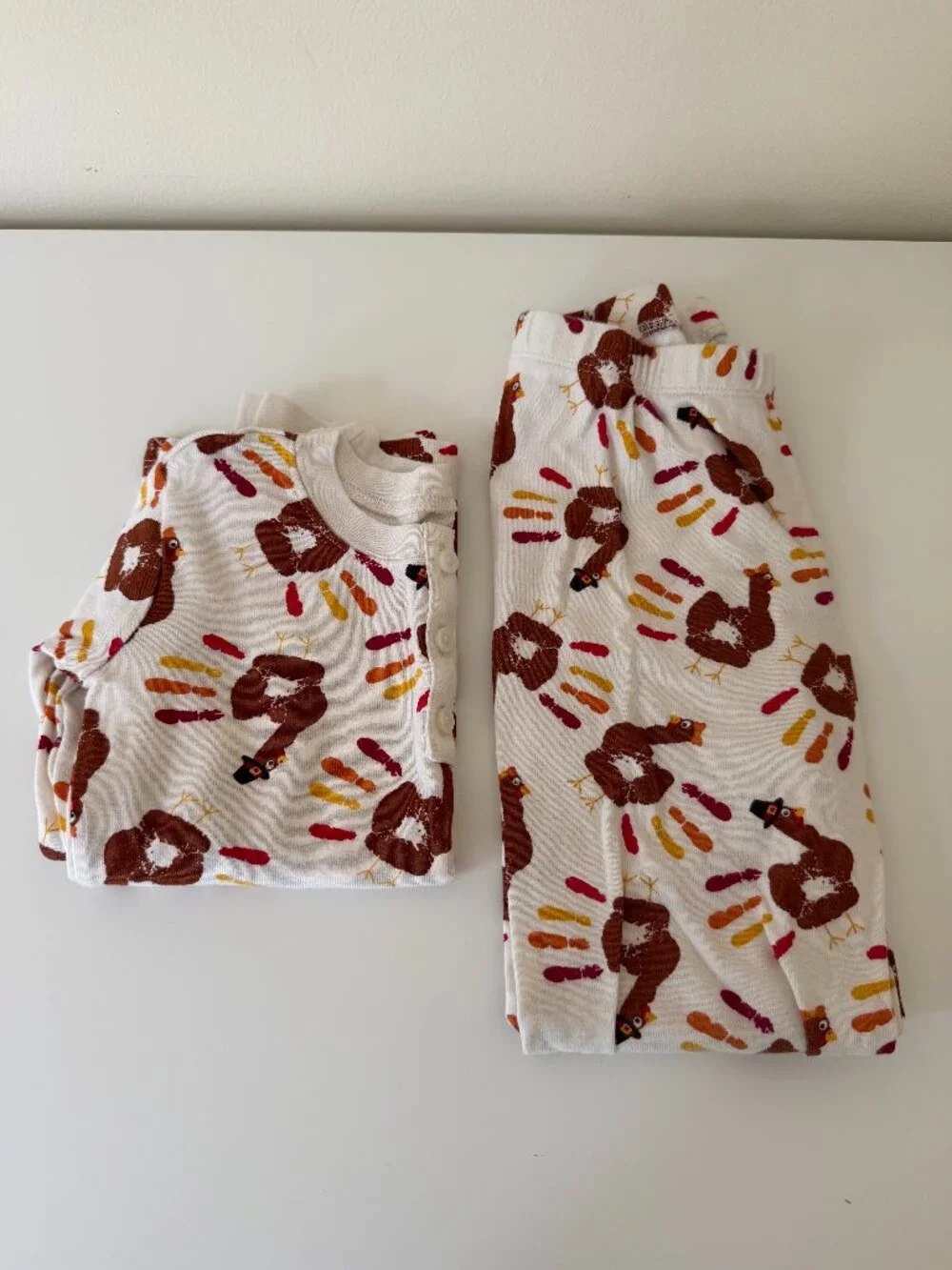 Gymboree Kids 5T Hand Turkey Print Thanksgiving Pajamas